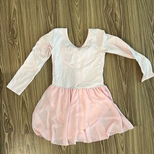 Pink Dance Ballet Leotard Costume with Flowing Skirt